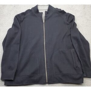 Bahama Bay Club Reversible Jacket Mens 2X Black Long Sleeve Mock Neck Full Zip